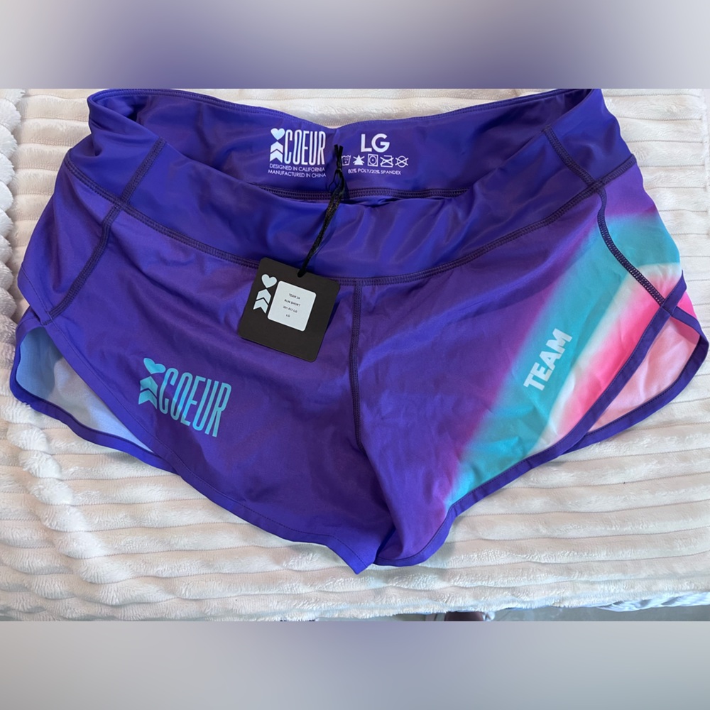 Coeur running Shorts - Purple and Multicolor